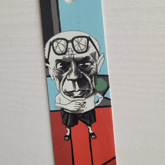 Vintage Pablo Picasso bookmark Steven Cragg Caricature tassel 80s 90s, KBO-12866 - Picture 4 of 9